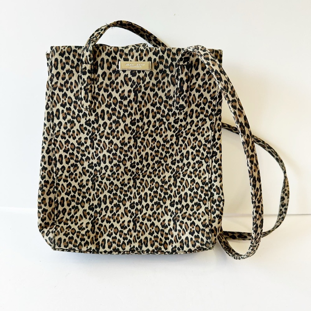 VINTAGE NINE WEST Leopard Print Rectangle Shoulder Bag